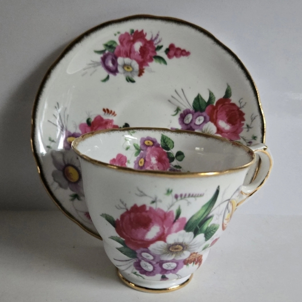 Royal Stafford Bone China Tea Cup and Saucer Set England Vintage Flower